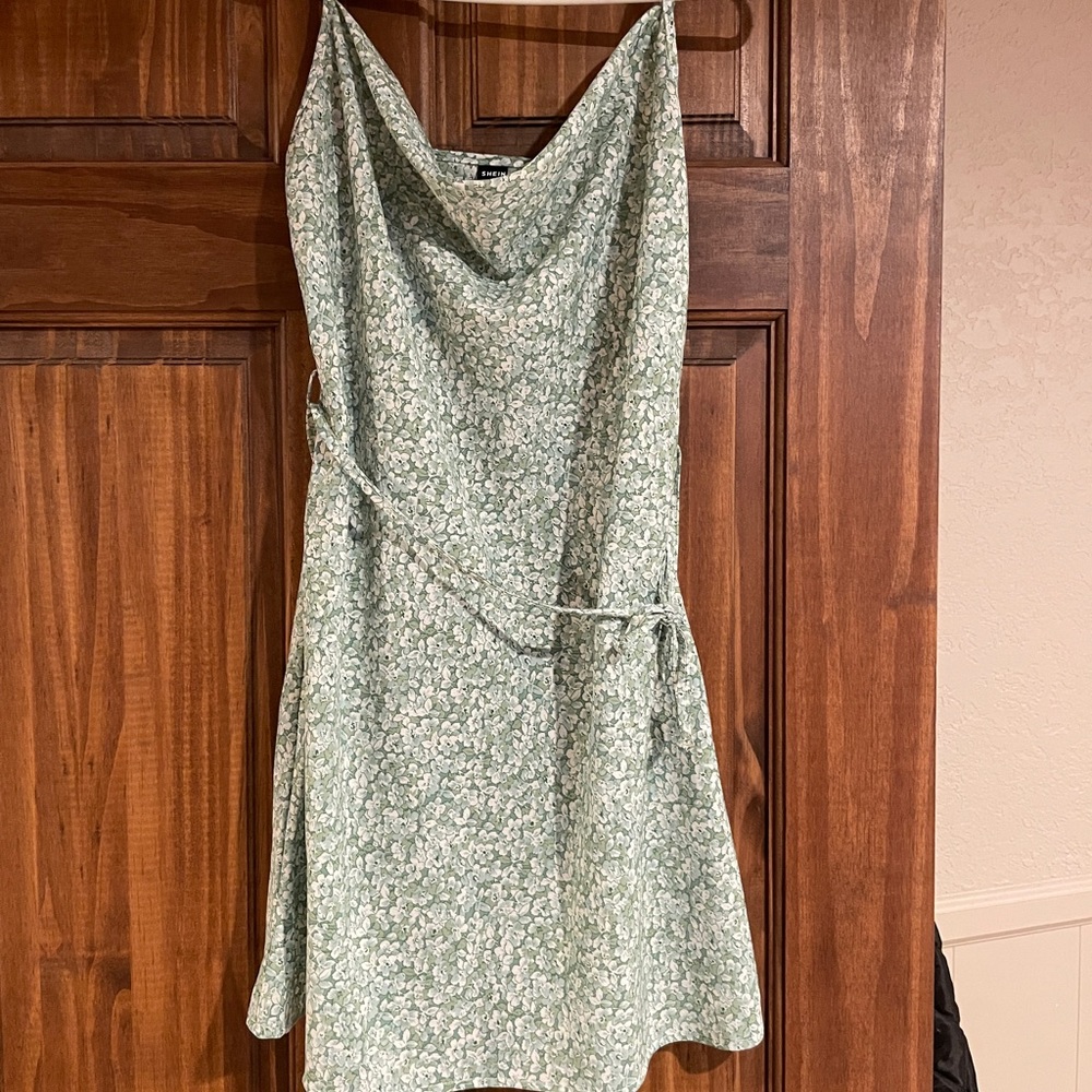 Cow neck floral dress